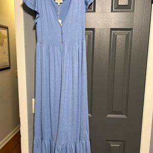 See You Monday Blue/Periwinkle Maxi Dress - L (NWT)